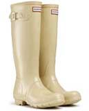 Ladies white gloss hunter wellies